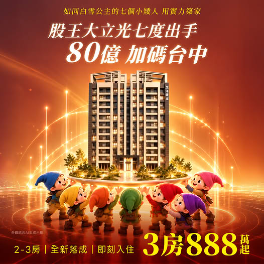 股王大立光跨足CPO 80億投資7塊產業拼圖 【茂洋馥域】2-3房|全新落成